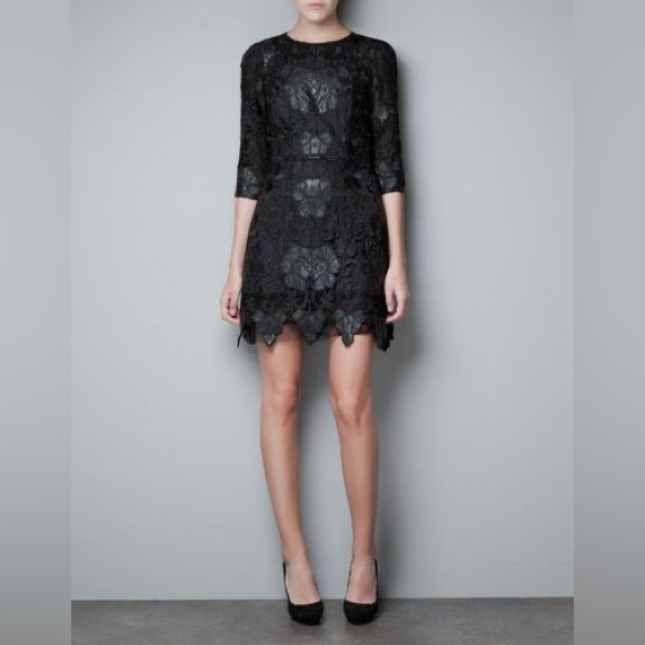 Zara leather and lace dress. - Picture 2 of 8